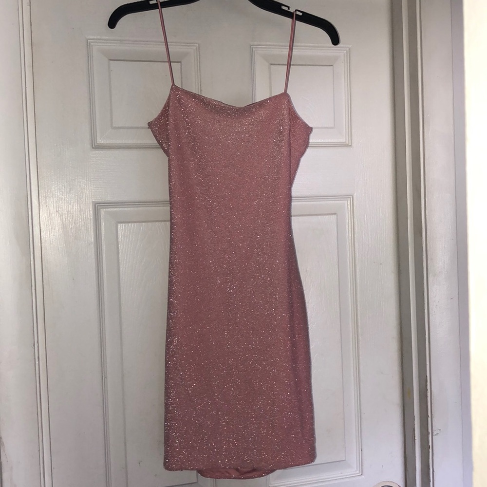 Pink shimmer sleek dress